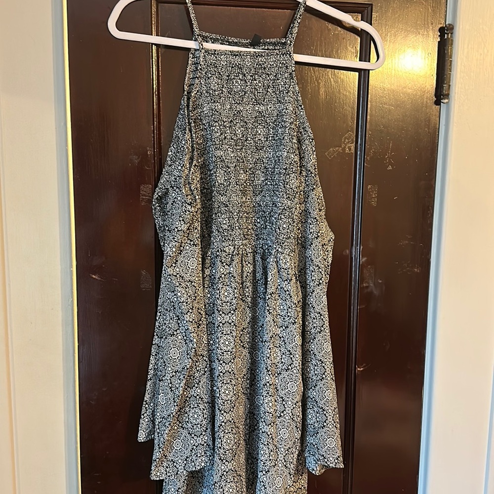 Open shoulder dress.